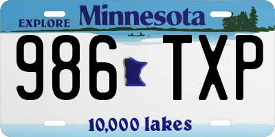 MN license plate 986TXP