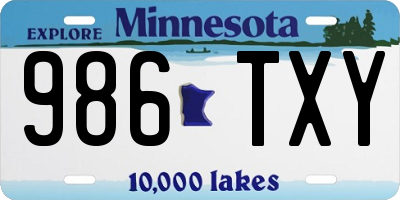 MN license plate 986TXY