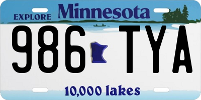 MN license plate 986TYA