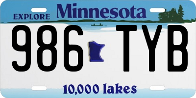 MN license plate 986TYB