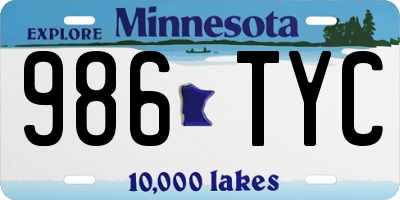 MN license plate 986TYC