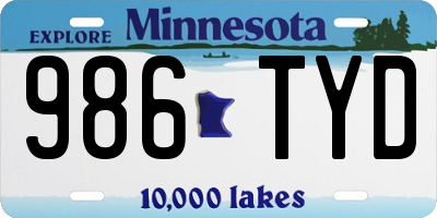 MN license plate 986TYD