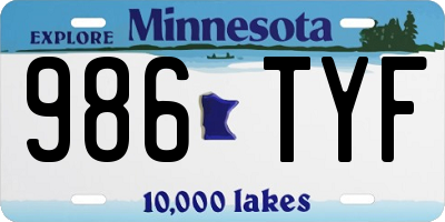 MN license plate 986TYF