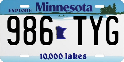 MN license plate 986TYG