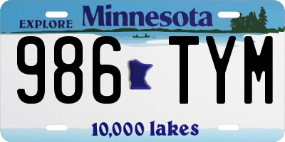 MN license plate 986TYM