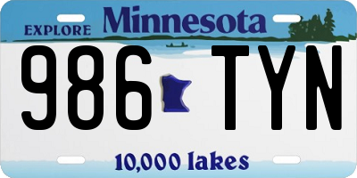 MN license plate 986TYN