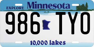 MN license plate 986TYO