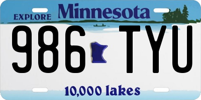 MN license plate 986TYU