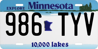 MN license plate 986TYV