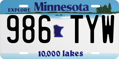 MN license plate 986TYW