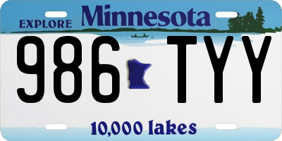 MN license plate 986TYY