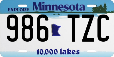 MN license plate 986TZC