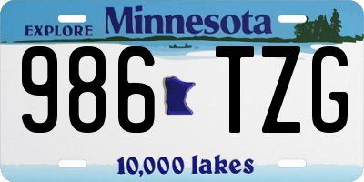 MN license plate 986TZG