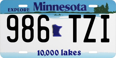 MN license plate 986TZI