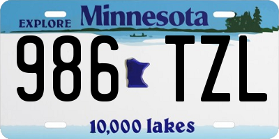 MN license plate 986TZL