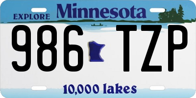 MN license plate 986TZP