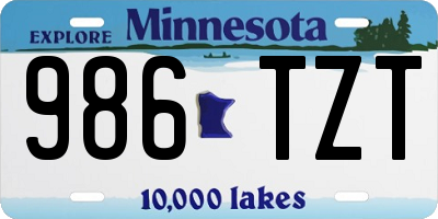 MN license plate 986TZT