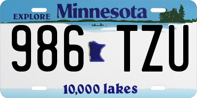 MN license plate 986TZU