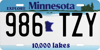 MN license plate 986TZY