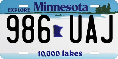 MN license plate 986UAJ