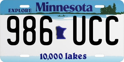 MN license plate 986UCC