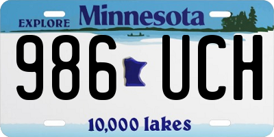 MN license plate 986UCH