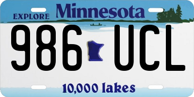 MN license plate 986UCL