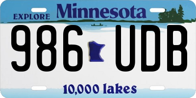 MN license plate 986UDB