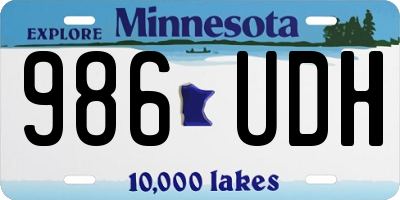 MN license plate 986UDH