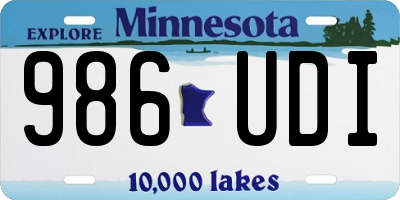 MN license plate 986UDI