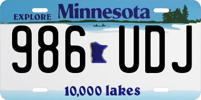 MN license plate 986UDJ
