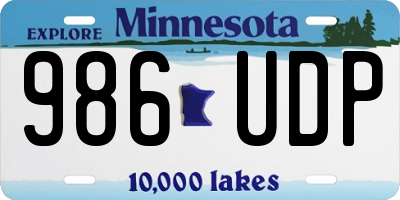 MN license plate 986UDP