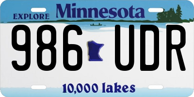 MN license plate 986UDR