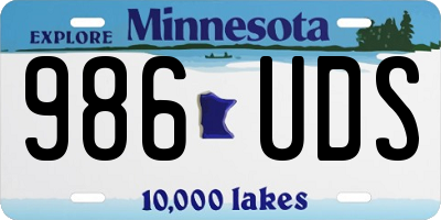 MN license plate 986UDS