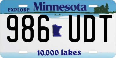 MN license plate 986UDT