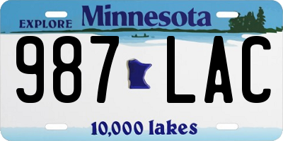 MN license plate 987LAC