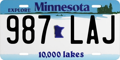 MN license plate 987LAJ