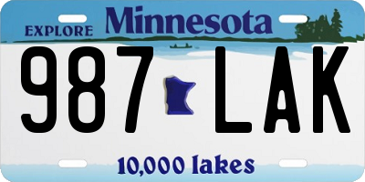 MN license plate 987LAK