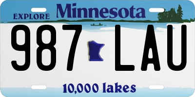 MN license plate 987LAU