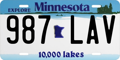 MN license plate 987LAV