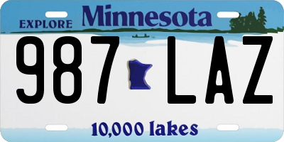 MN license plate 987LAZ