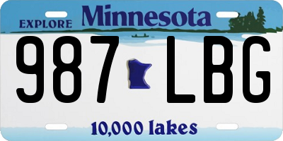 MN license plate 987LBG