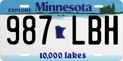 MN license plate 987LBH
