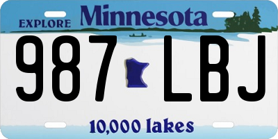 MN license plate 987LBJ