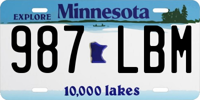 MN license plate 987LBM
