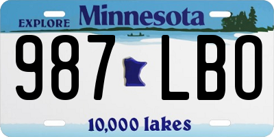 MN license plate 987LBO