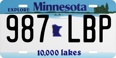 MN license plate 987LBP