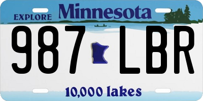 MN license plate 987LBR