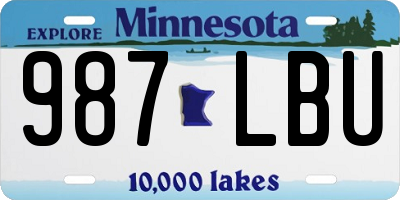 MN license plate 987LBU