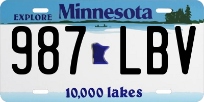 MN license plate 987LBV